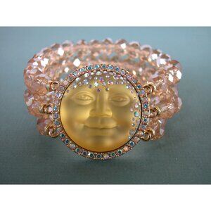 Kirks Folly Moonface Crystal Beaded Bracelet